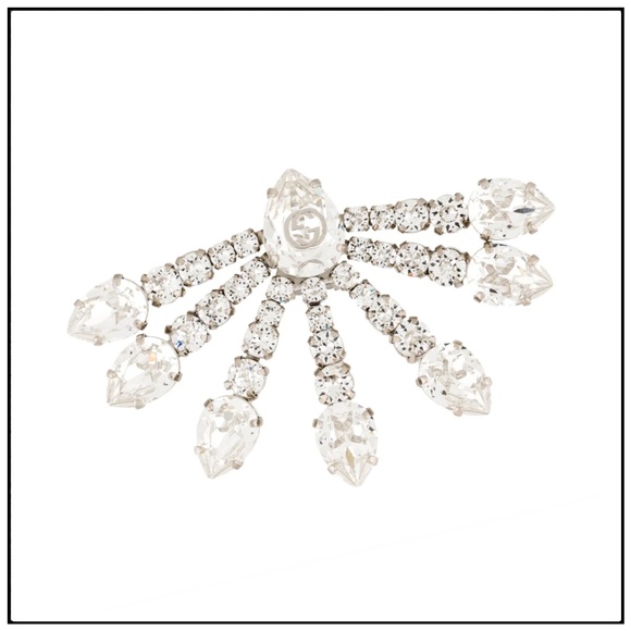 Gucci Interlocking G XL Crystal Y2K Single Luxury Maximalist Earring - Picture 1 of 8
